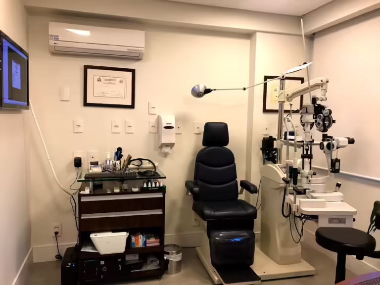 Equipamentos de exame da clínica